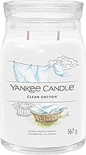 Yankee Candle Signature Scented Candle | Clean Cotton Large Jar Candle with Double Wicks | Soy Wax Blend Long Burning Candle