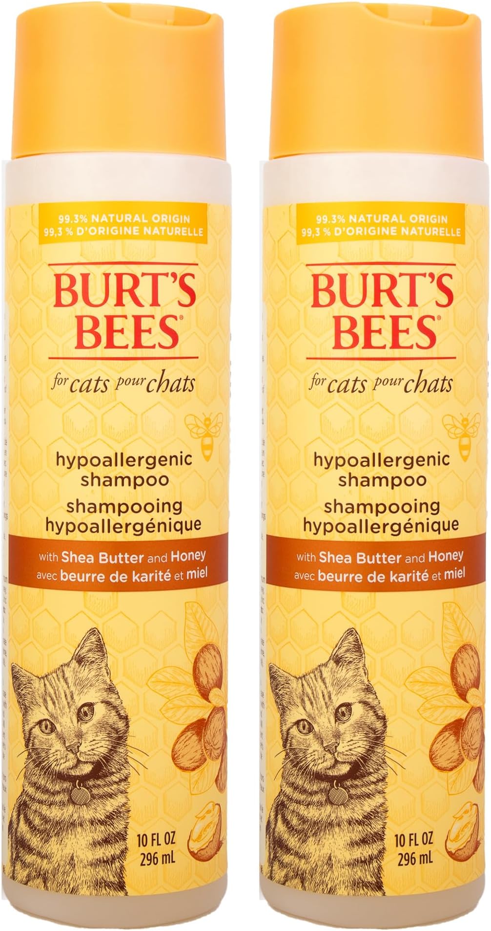 Cat Hypoallergenic Shampoo With Shea Butter & Honey | Moisturizing & Nourishing Cat Shampoo | Cruelty, Sulfate & Paraben Free, pH Balanced for Cats - Made in USA, 10 Oz - 2 Pack