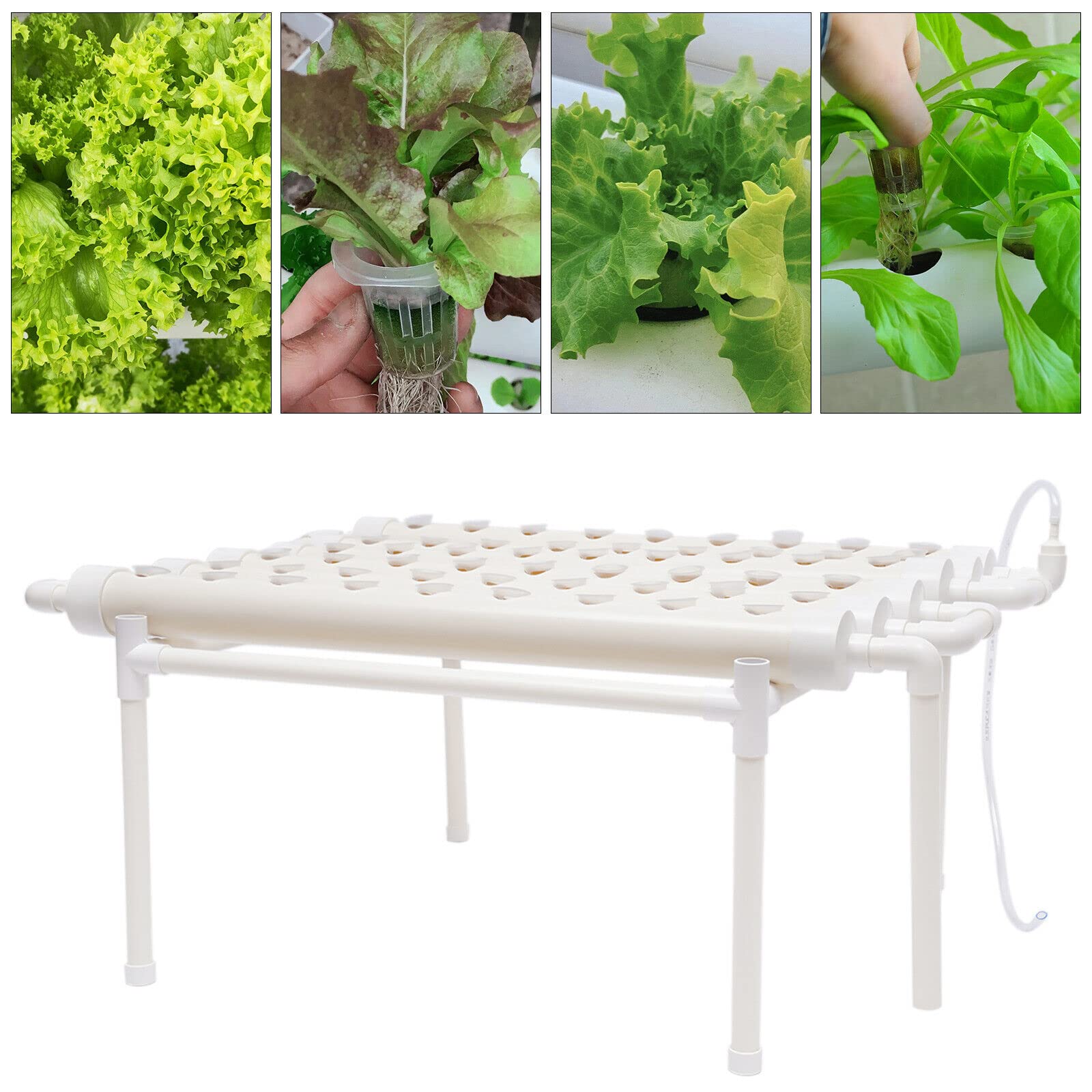 Kit de culture hydroponique, 54 trous, 6 tuyaux, une couche de culture hydroponique, en PVC, 1 couche, kit d'outils pour plantes de jardin, film d'irrigation, système d'arrosage de jardin