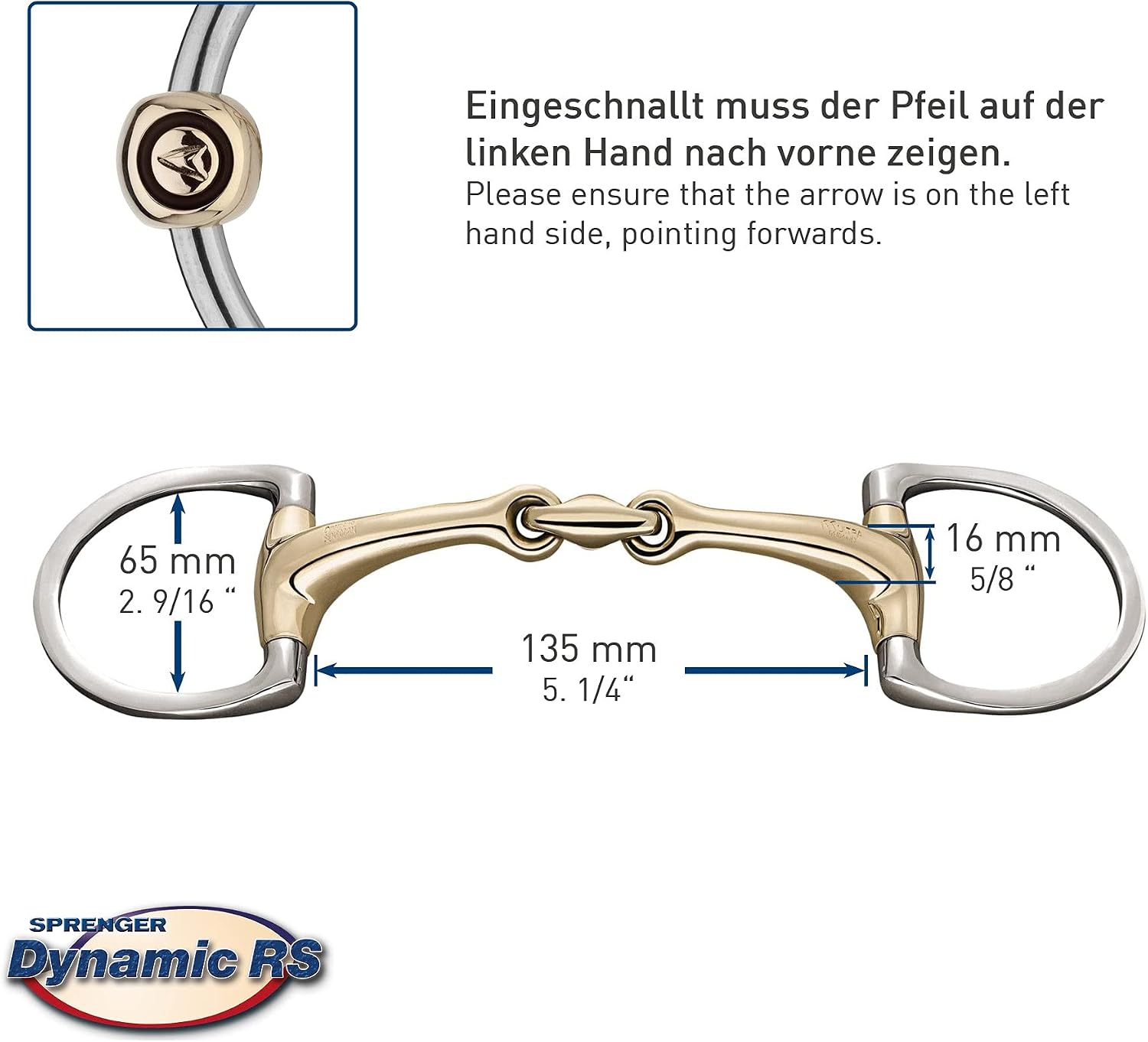 Sprenger - Dynamic RS egg butt bit - 16mm thickness - SENSOGAN, silver, 20 mm - Image 3