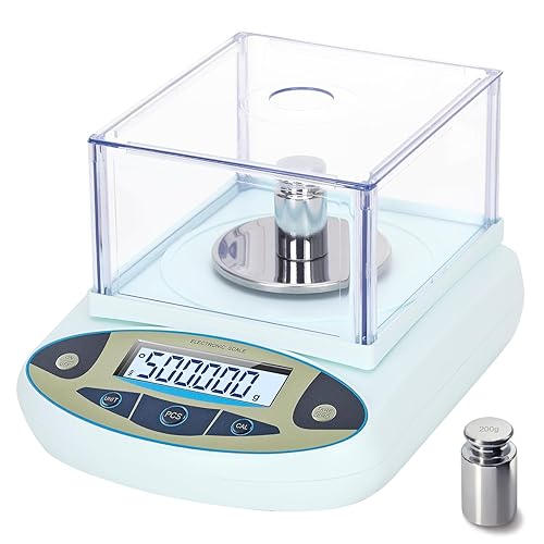 Miniatura 10 de Báscula de laboratorio de 211.64 oz x 0.00 oz, balanza analítica de 0.00 oz de alta precisión, báscula científica de gramos, balanza digital para