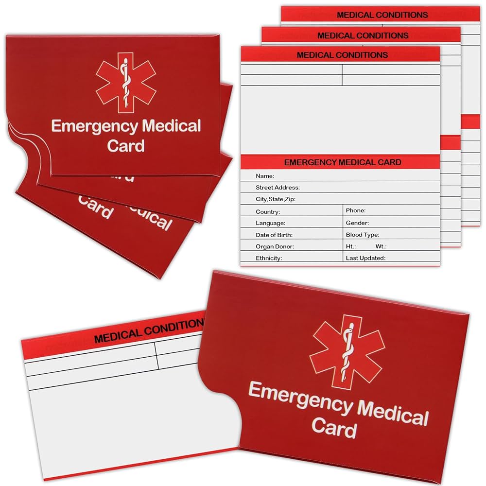 amazon-com-4-pack-emergency-medical-information-id-card-red-medical-condition-and-emergency-contact-id-wallet-card-medical-alert-wallet-card-pocket-size-medication-list-and-medical-cards-for-caretakers-red for Free Printable Medical Alert Wallet Card Amazon.com: 4 Pack Emergency Medical Information Id Card Red Medical Condition and Emergency Contact Id Wallet Card Medical Alert Wallet Card Pocket Size Medication List and Medical Cards for Caretakers (Red) : for Free Printable Medical Alert Wallet Card