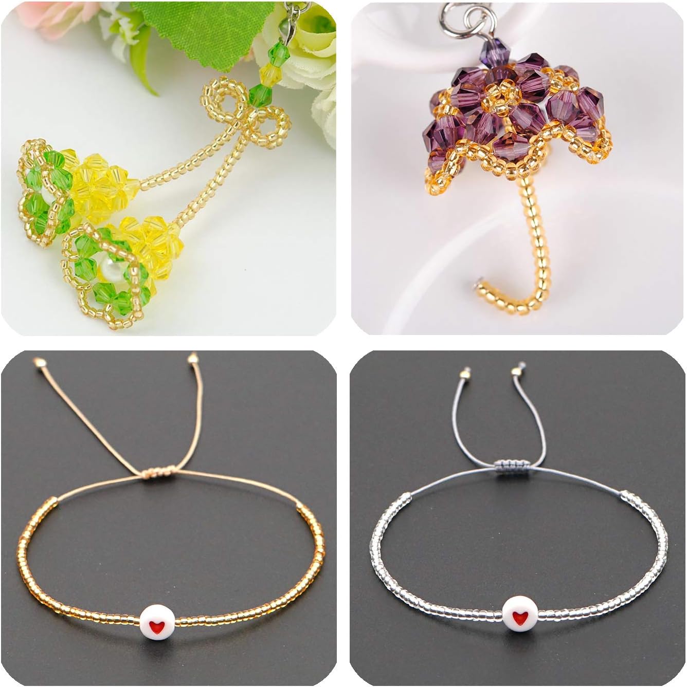 Bala&Fillic 12/0 Glass Seed Beads Transparent Silver Lined Seed Beads About 10000pcs/110g in Box (Silver Color) - Image 6