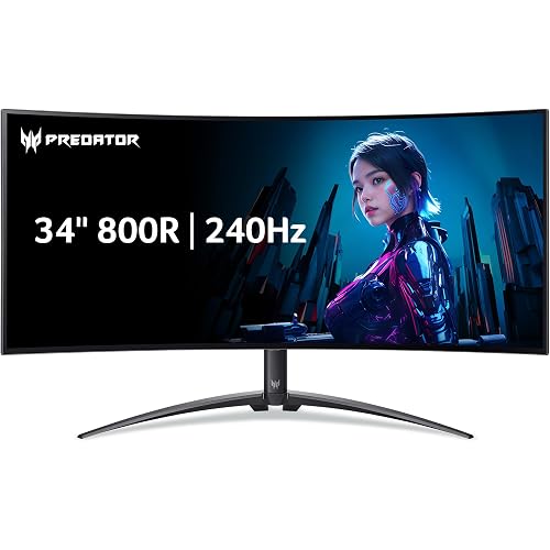 Acer Predator 34in WQHD 3440x1440 OLED 240Hz Gaming Monitor X34 Xbmiiphuzx