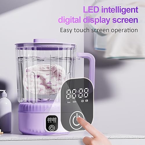 Miniatura 2 de Lavadora de ropa interior, mini lavadora portátil con mango de 2.5 litros para ropa interior y ropa pequeña, lavadora de lavandería recargable de