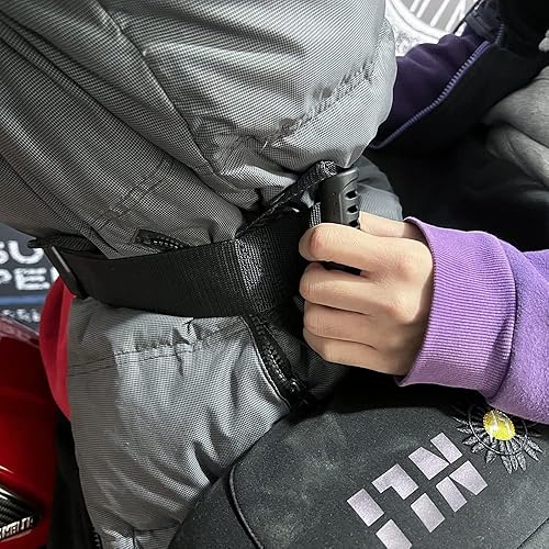 Miniatura 7 de Mango de pasajero de motocicleta, mango de cinturón de seguridad de 44.3 pulgadas, forma más segura de viajar con el pasajero para motocicleta,