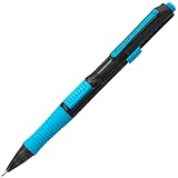 Pentel QUICK CLICK Pop Mechanical Pencil, (0.7mm) Medium 2B Lead, Black Barrel w/Sky Blue Trim Box of 12 (PD217AS) – view 1