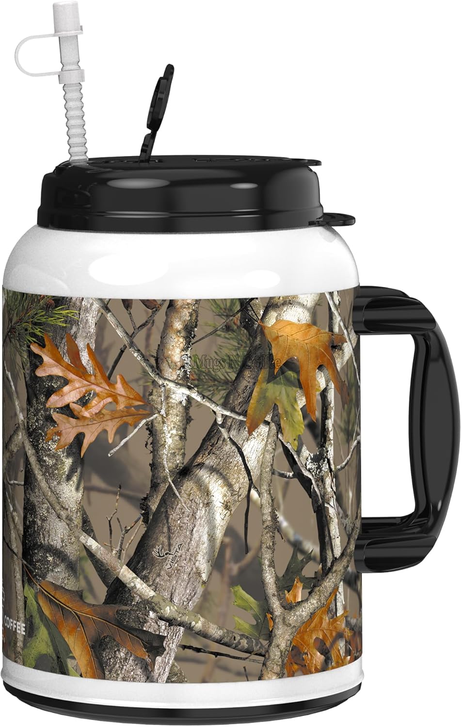 Mugs N Coffee 100 oz Travel Mug – Next Camo Mug – Double Wall Insulated – BPA-Free, Leak-Resistant – Includes 15” Reusable Straw – Made in USA