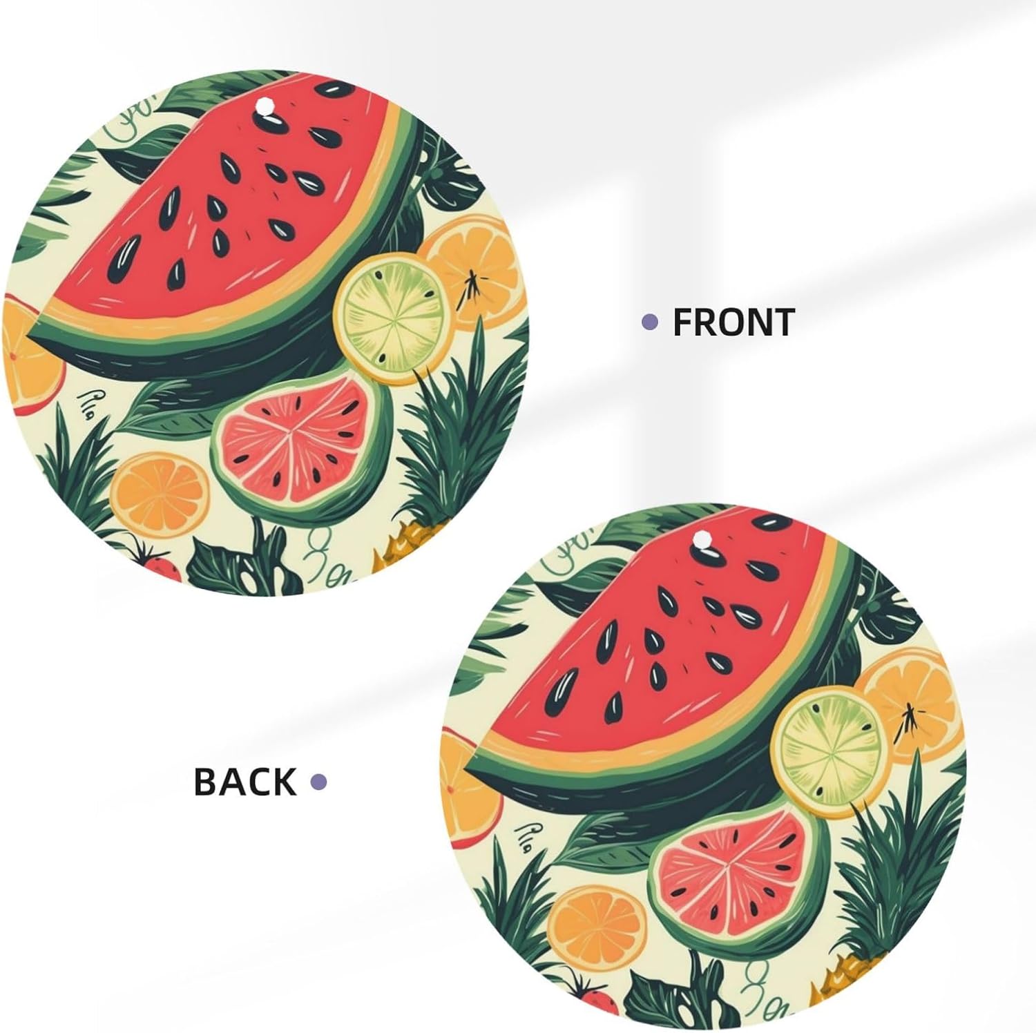 6 Pcs Car Air Fresheners Personalized Tropical Fruit Aromatherapy Tablets Hanging Fragrance Scented Cards Funny Incense Chips For Rearview Mirror Accessories image 3