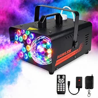 HAWAJOK 1000W Fog Machine with Disco Ball Lights and Wireless Remote