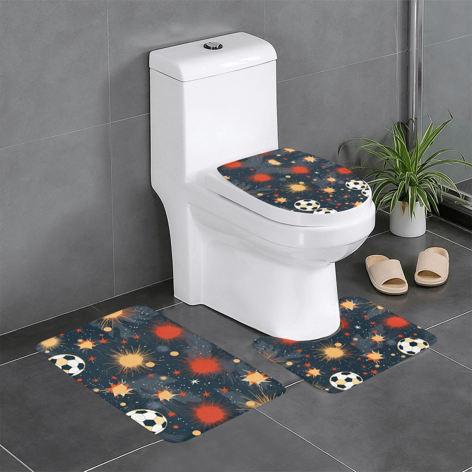 Tapis de sol de bain antidérapant absorbant en flanelle HJFCZH lot de 3 épais 61x40 cm