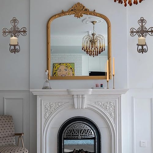 Miniatura 7 de Sungmor Candelabro de pared de hierro fundido, candelabro decorativo de pared para colgar en la pared, soporte de vela sin llama, soporte para velas