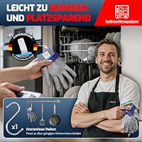 AmzFirst 9-es Szintű Vágásálló Konyhai Kesztyű - Rozsdamentes Acél Hálós Védőkesztyű Mandolinhoz, Húsvágáshoz, Kék Csuklópánttal, XL Méret 8
