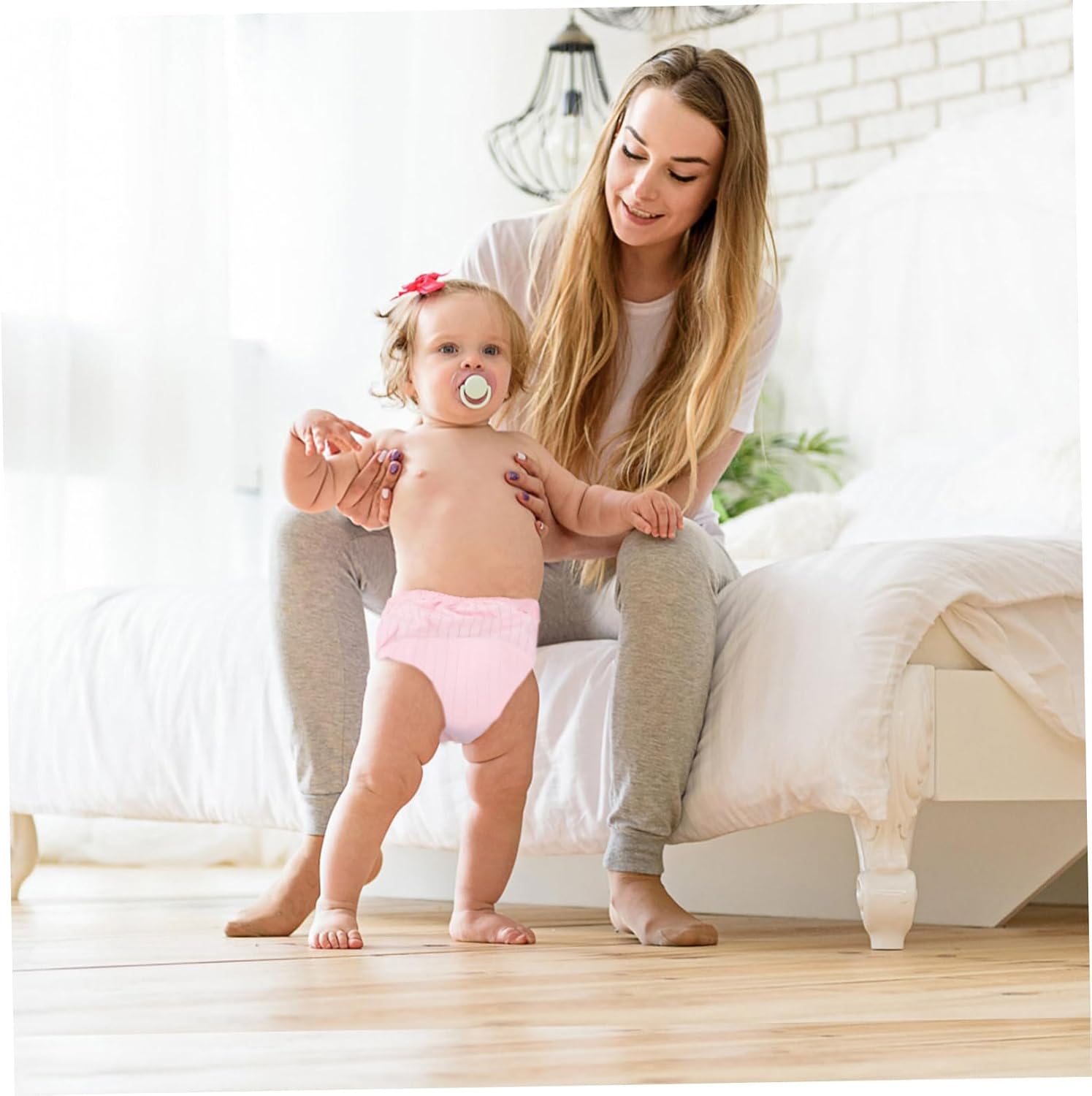 Breathable Training Pants Washable Newborn Diaper Underwear Skin-Friendly Comfortable Design for Potty Training Pink
