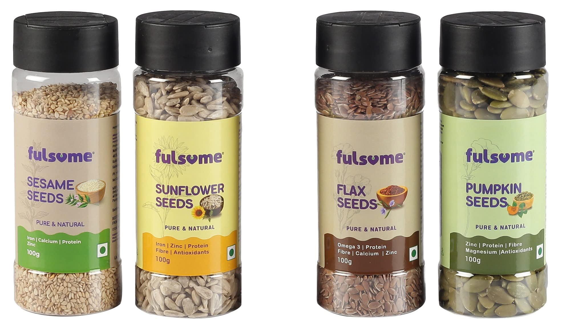 FULSOME - Seeds Cycling Seeds Combo - Roasted Seeds Combo (Sesame, Sunflower, Flax, Pumpkin) - To Enhance Hormonal Balance and Improve Menstrual Health for Women. (B0BBR2847Z) Amazon Price History, Amazon Price Tracker