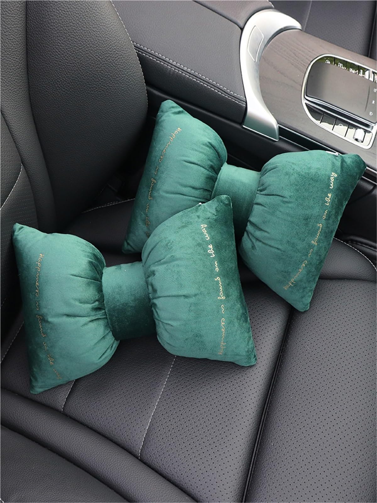 Auto-Nackenkissen, Auto-Kopfstützenkissen, Nackenkissen, Halswirbel, ein Paar Auto im Auto, Autozubehör für Autofahren, Reisen (Grün, 4 Stück)