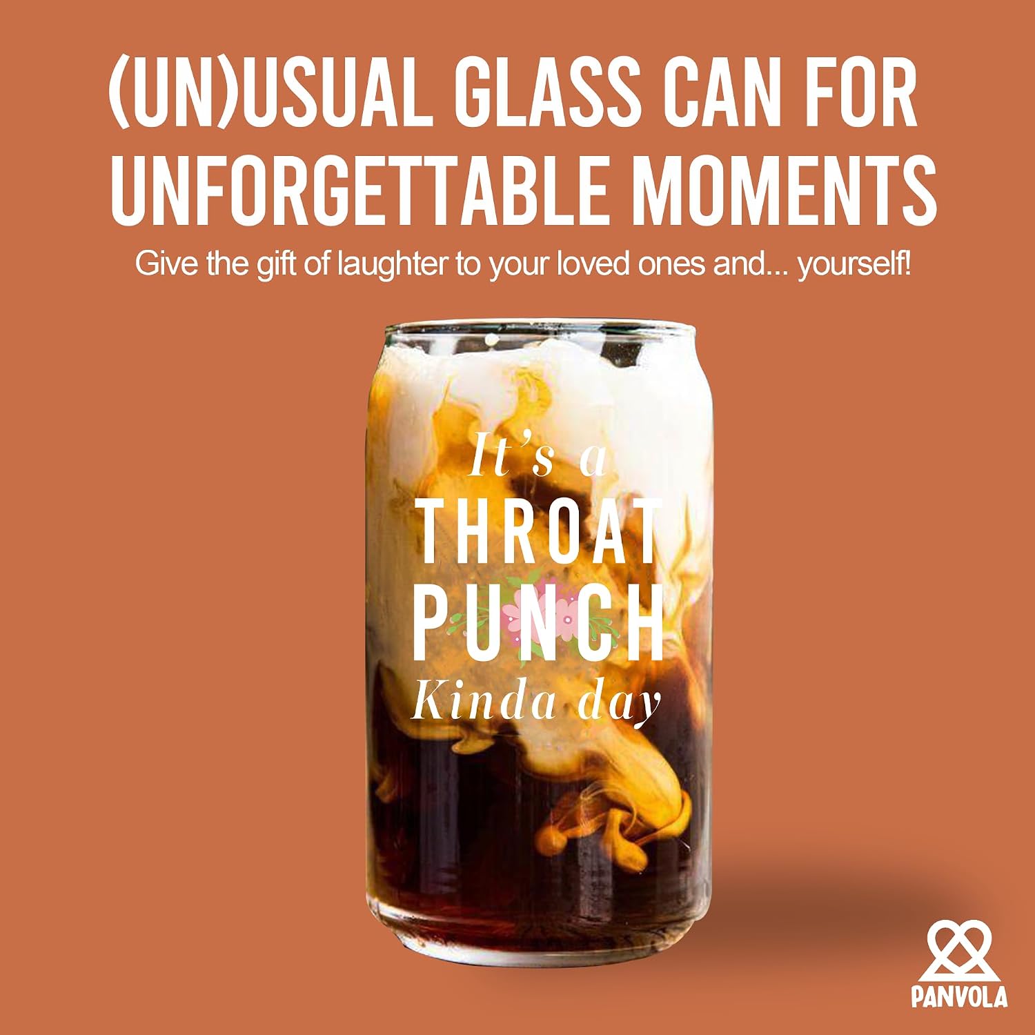 Panvola It's A Throat Punch Kinda Day Sarcastic Gift Glass Can image 2
