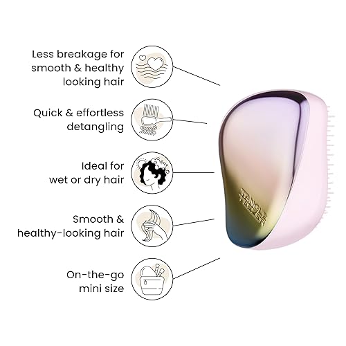 Miniatura 4 de Tangle Teezer El cepillo desenredante compacto Styler Apto para viajes, con cubierta protectora y diseño de dientes de dos niveles, perfecto para