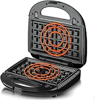 Vista 4 de Combo de sándwiches Panini Press Grill 8 en 1, prensa para sándwiches y parrilla con placas de parrilla extraíbles, mango de tacto fresco, luces
