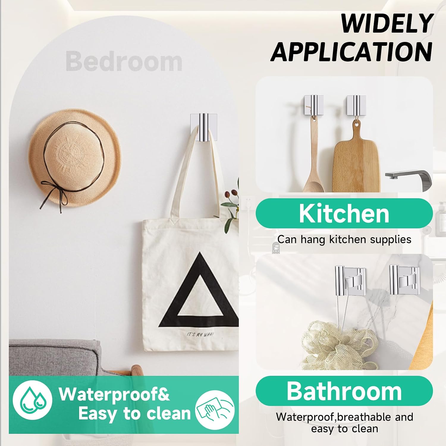 Chrome Towel Bar Bathroom Hardware Accessories Set, 5 Pieces Toilet Paper Holder Towel Holder Set, 23.6 Inch Stainless Steel Towel Racks for Bathroom Wall Mounted image 5