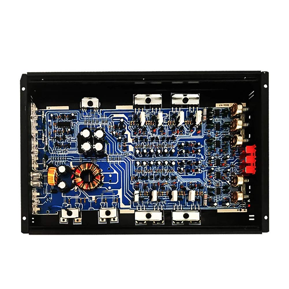 Amplificateur De Voiture 6800W Amplificateur De Voiture À 4 Canaux Audio Stéréo Haut-Parleur De Basse 2/4 Ohm De Classe Stable AB, Gamme Complète, Alliage D'aluminium Reculable DC12V