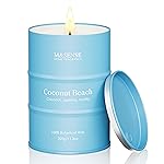 M&SENSE Coconut Beach Scented Candles Beach Soy Candle, Summer Candle for Stress Relief Meditation Relaxing, Housewarming Gifts for Women Men, 11.3oz 70 Hour Long Burning
