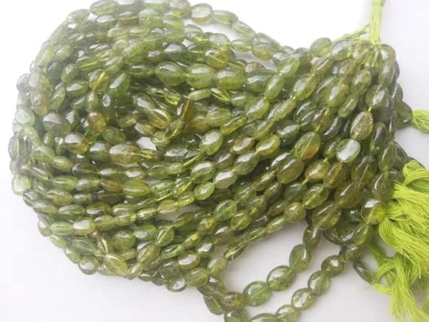 Perles de peridot naturel 5x7mm pour réparer et enfiler des rangs de bijoux