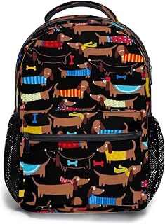Cute Dachshund Dogs Lovers Backpack Funny Puppy Backpacks for Kids Lovely Dogs Design Bookbag Travel Laptop Daypack School Book Bag for Girls Boys Teens