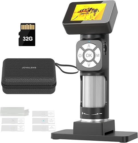 JOYALENS JL112 Microscopio digital de mano, microscopio de bolsillo portátil 500X para niños y adultos, cámara de microscopio USB 1080P con 8 luces