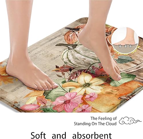 Miniatura 5 de ArtSocket Juego de baño de granja de otoño con cortina de ducha y alfombras y accesorios, espantapájaros rústicos de maíz, calabazas de cosecha,