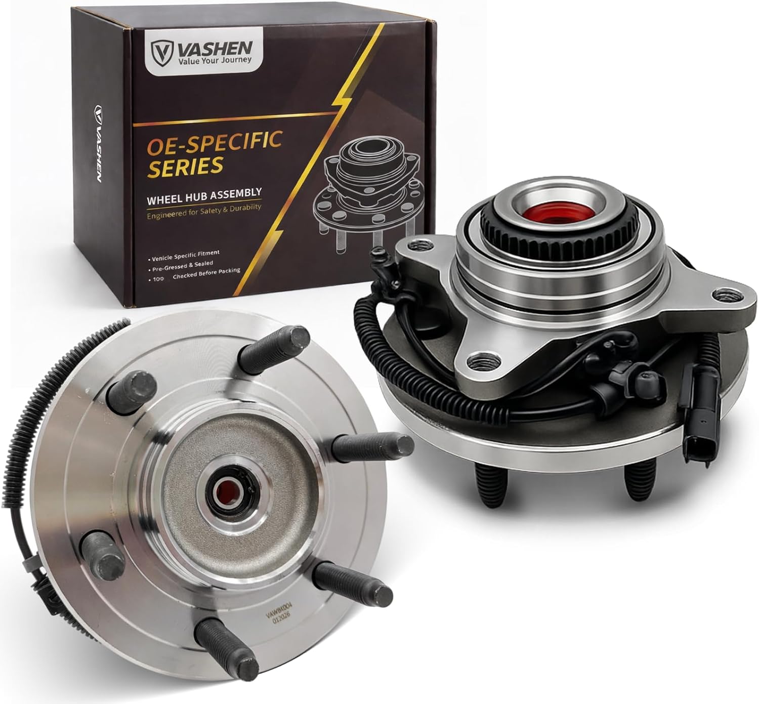 Pair 515142 Front Wheel Bearing Hub Assembly, Fit for Ford F-150 Expedition 4WD 2014 2013 2012 2011, for Lincoln Navigator 4WD 2014-2011, 6 Lugs w/ABS