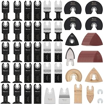 100 Pack Oscillating Saw Blade Set for Multiple Materials