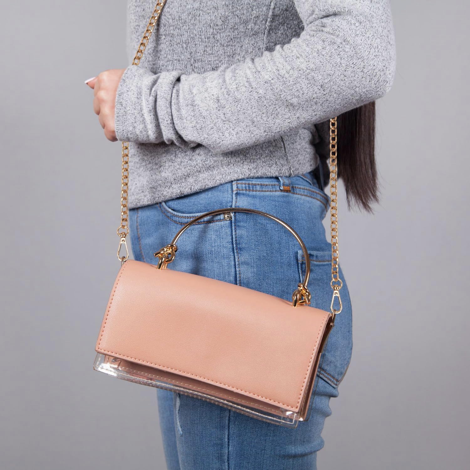 DIY Metal Shoulder Cross Body Bag Chain Replacement, 8 Pack (47 Inch/pcs) (Gold) - Image 5