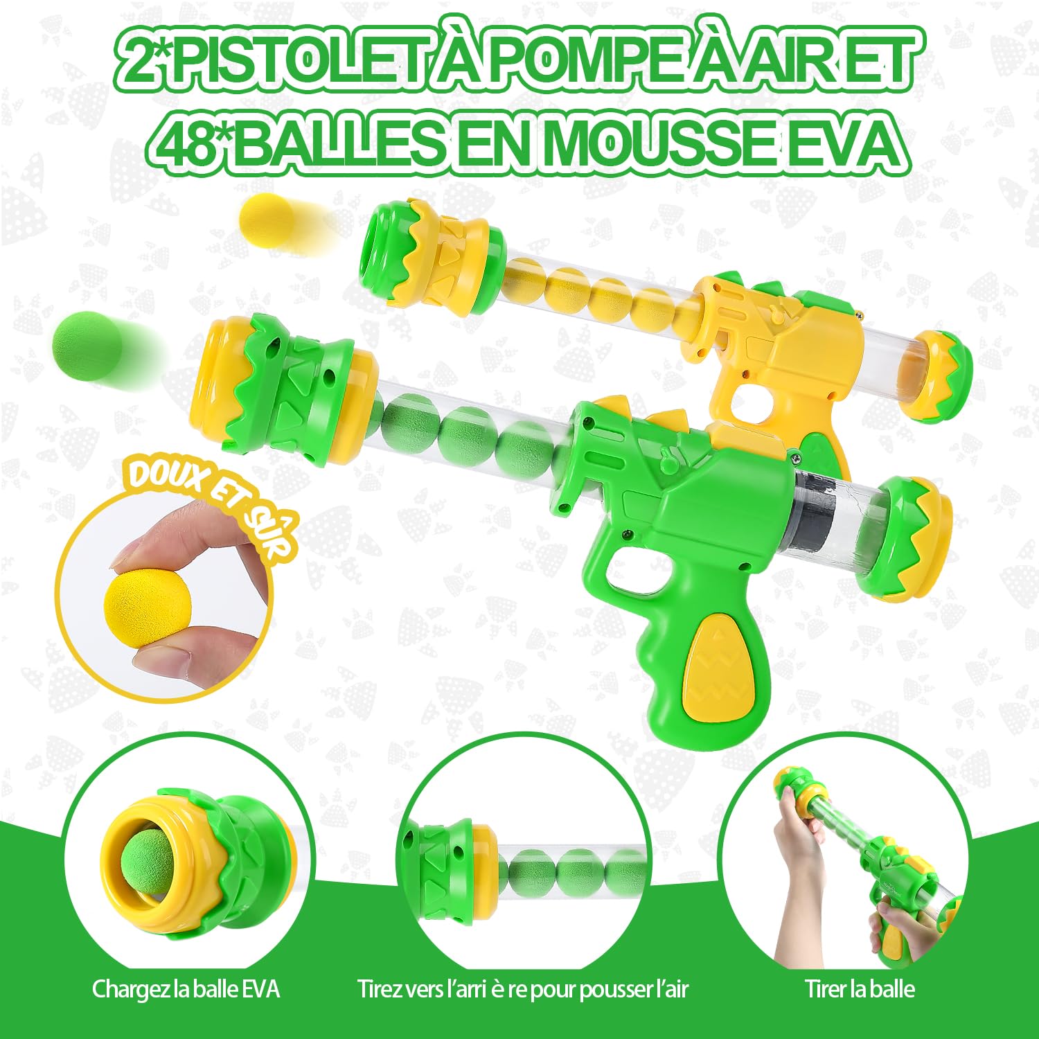 EagleStone Jouets de tir de dinosaure mobiles pour enfants de 5 à 7 ans avec pulvérisation, jouet de jeu de cible électronique avec 2 pistolets à pompe, 48 balles en mousse, jouets de Noël avec enregi