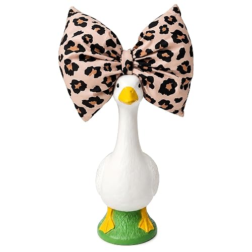 Leopard Print Big Bow Porch Goose Outfit for 17-23 Inch