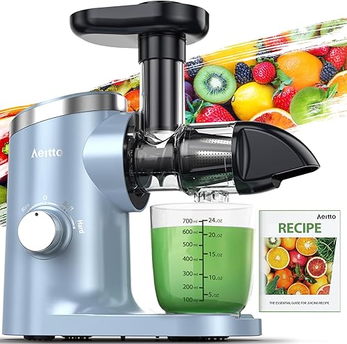 Juicer Machines, Aeitto Cold Press Juicer, Masticating Juicer, Celery Juicers, with Triple Modes,Reverse Function & Quiet Motor,Easy to Clean with