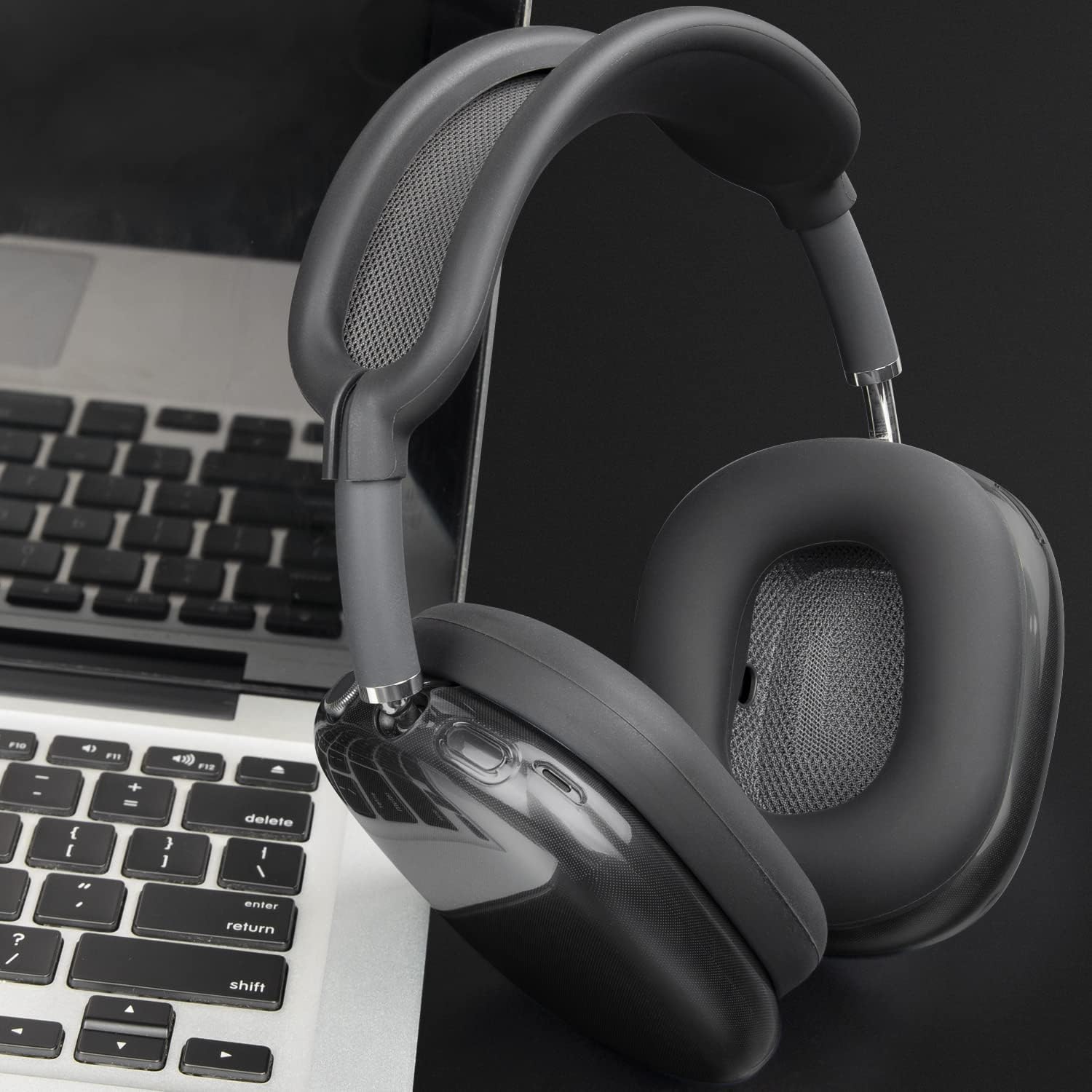 SOULWIT Protective Kit for AirPods Max, Headband Cover + TPU Case Protector + Silicone Ear Pads Cover, Sweatproof Accessory, Easily Washable, Anti-Scratch (Black) - Image 7