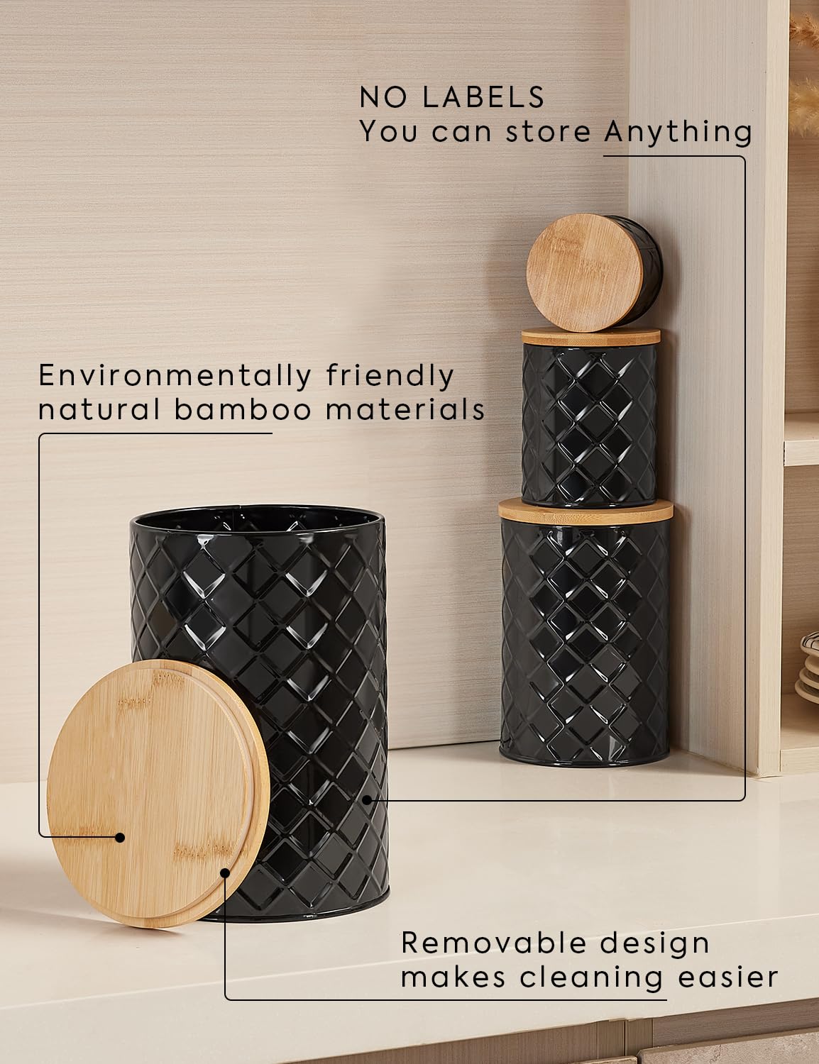 Ensemble De Boîtes De Rangement De Cuisine 3 Pièces, Bocaux Hermétiques Pour Le Thé, Le Sucre Et Le Café Pour La Nourriture, Les Bonbons Et Lorganisation Du Garde Manger Du 22,72 € | DHgate