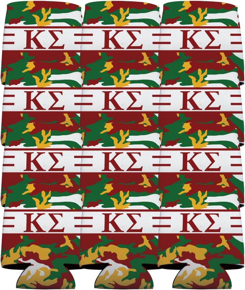 VictoryStore Can and Beverage Coolers - Kappa Sigma, Army Camo Pattern, Set of 12
