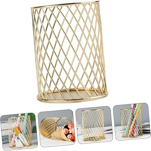 Miniatura 4 de NUOBESTY Soporte creativo de la pluma del escritorio del metal para el cepillo del maquillaje de los artículos de papelería blanco organizar el