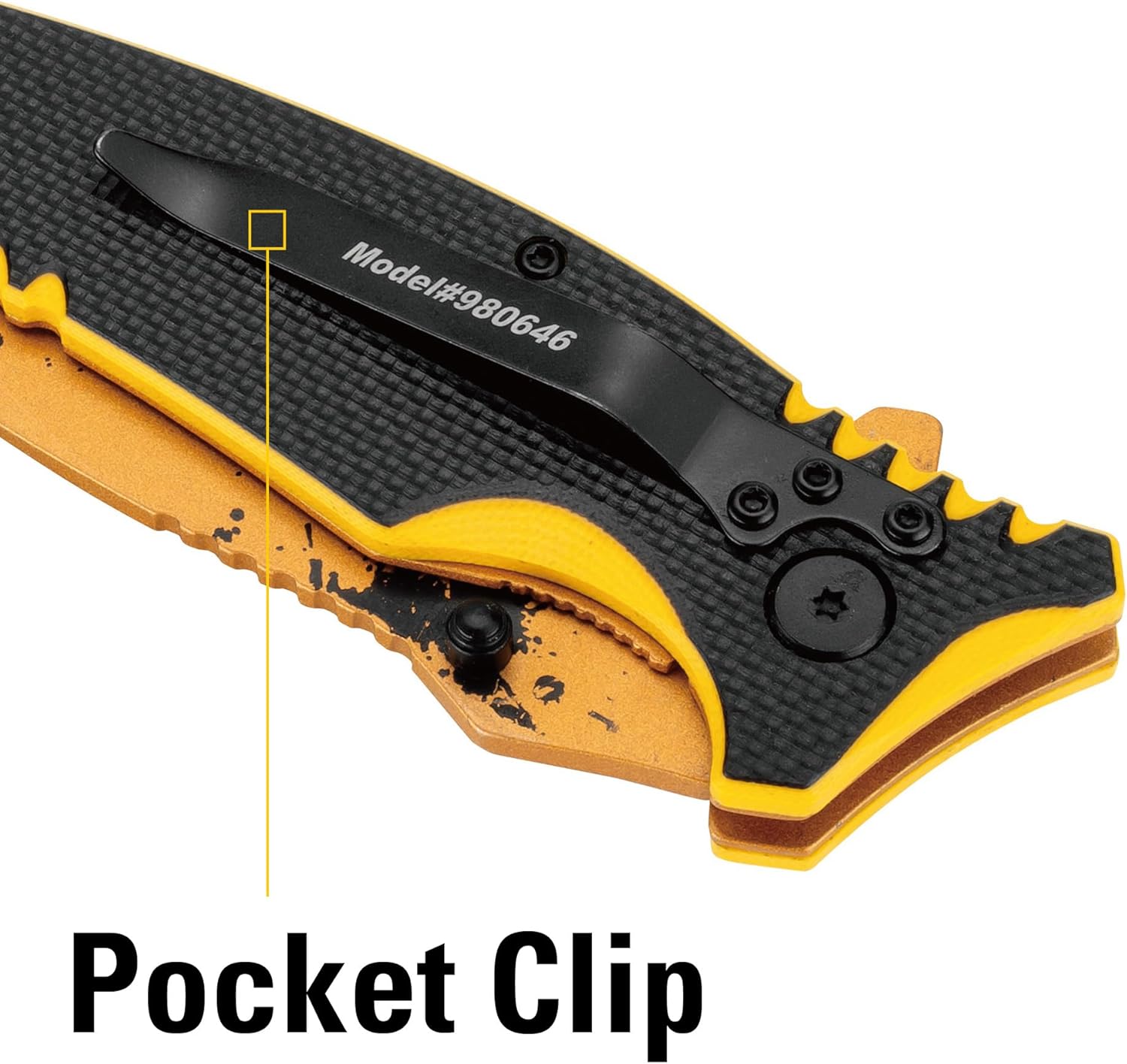 CAT 8-Inch Folding Pocket Knife, G10 Handle, Locking Liner, EDC Outdoor Camping Knife, Tungsten Glass Break - 980646ECT