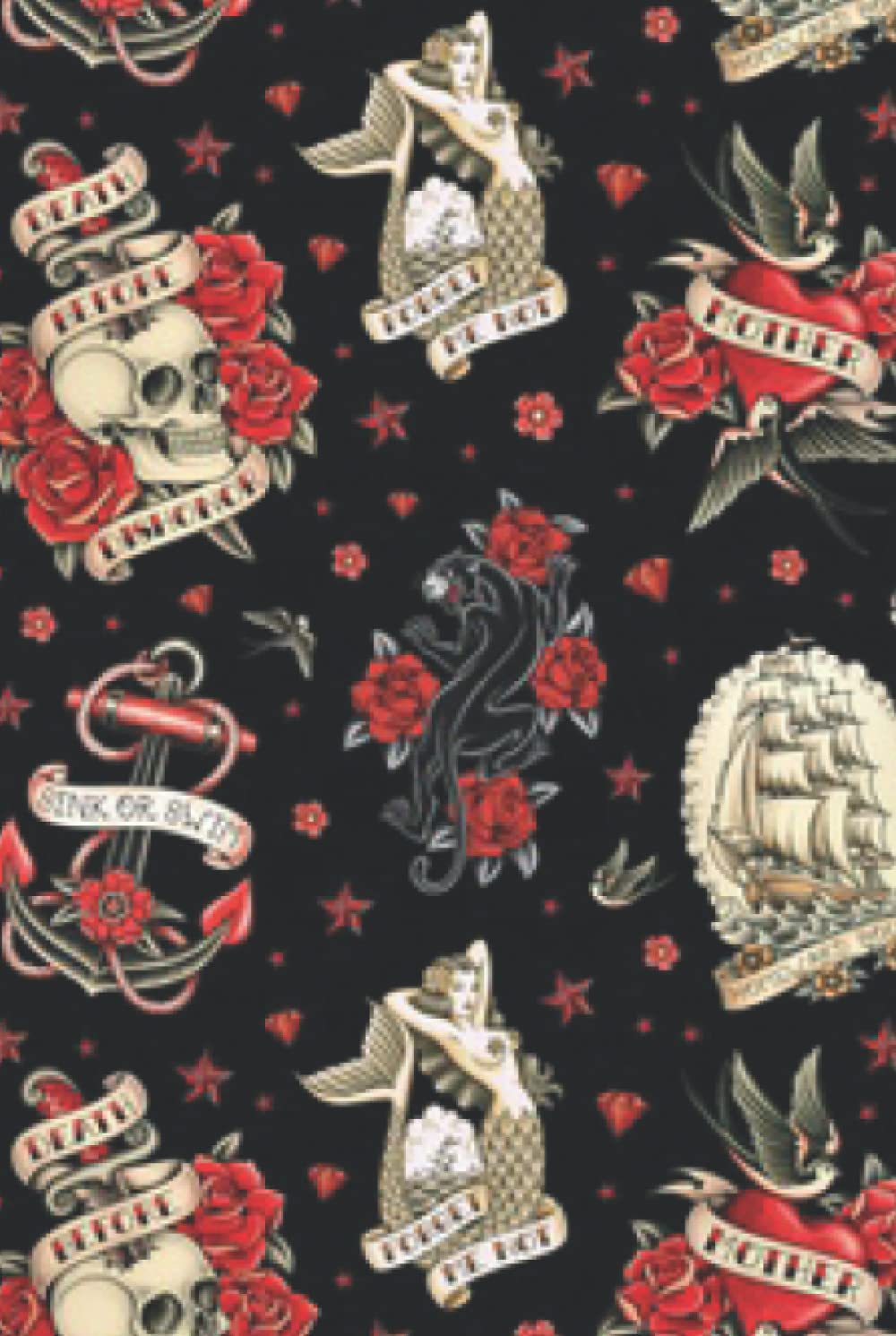 Rockabilly Tattoo Dot Matrix Notebook