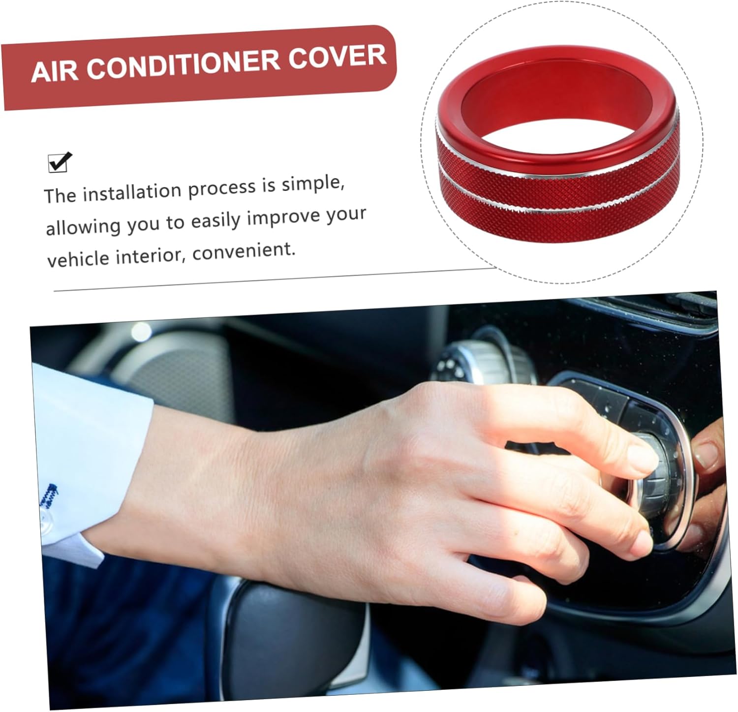 20pcs Air Conditioner Knob Covers Stylish Button Trim Rings for Jlu Durable Wear-Resistant Fitting Decorative Accessories