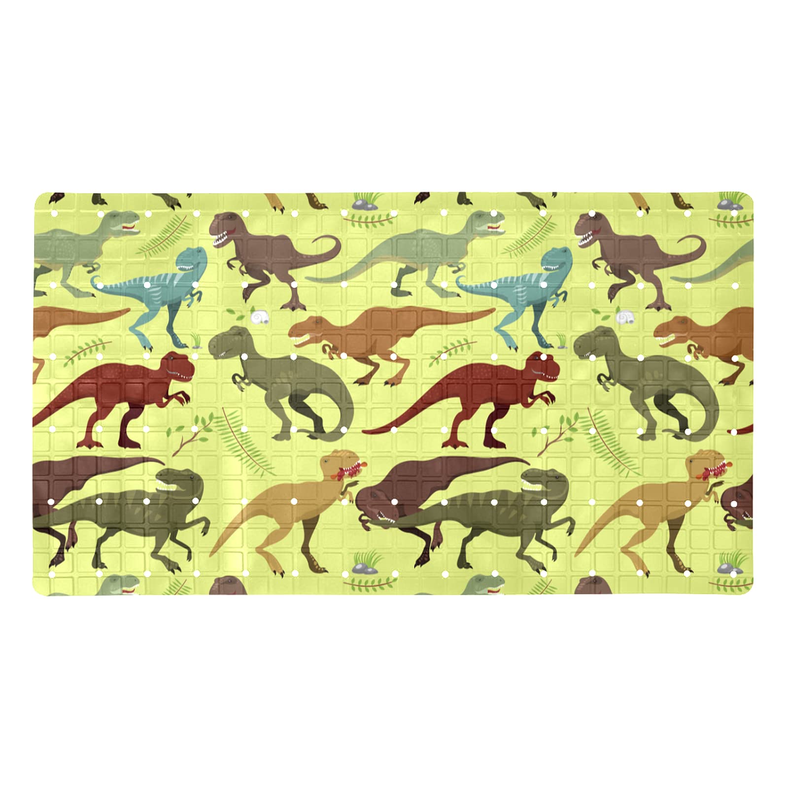Alfombrilla de baño de dinosaurios retro con acabado premium