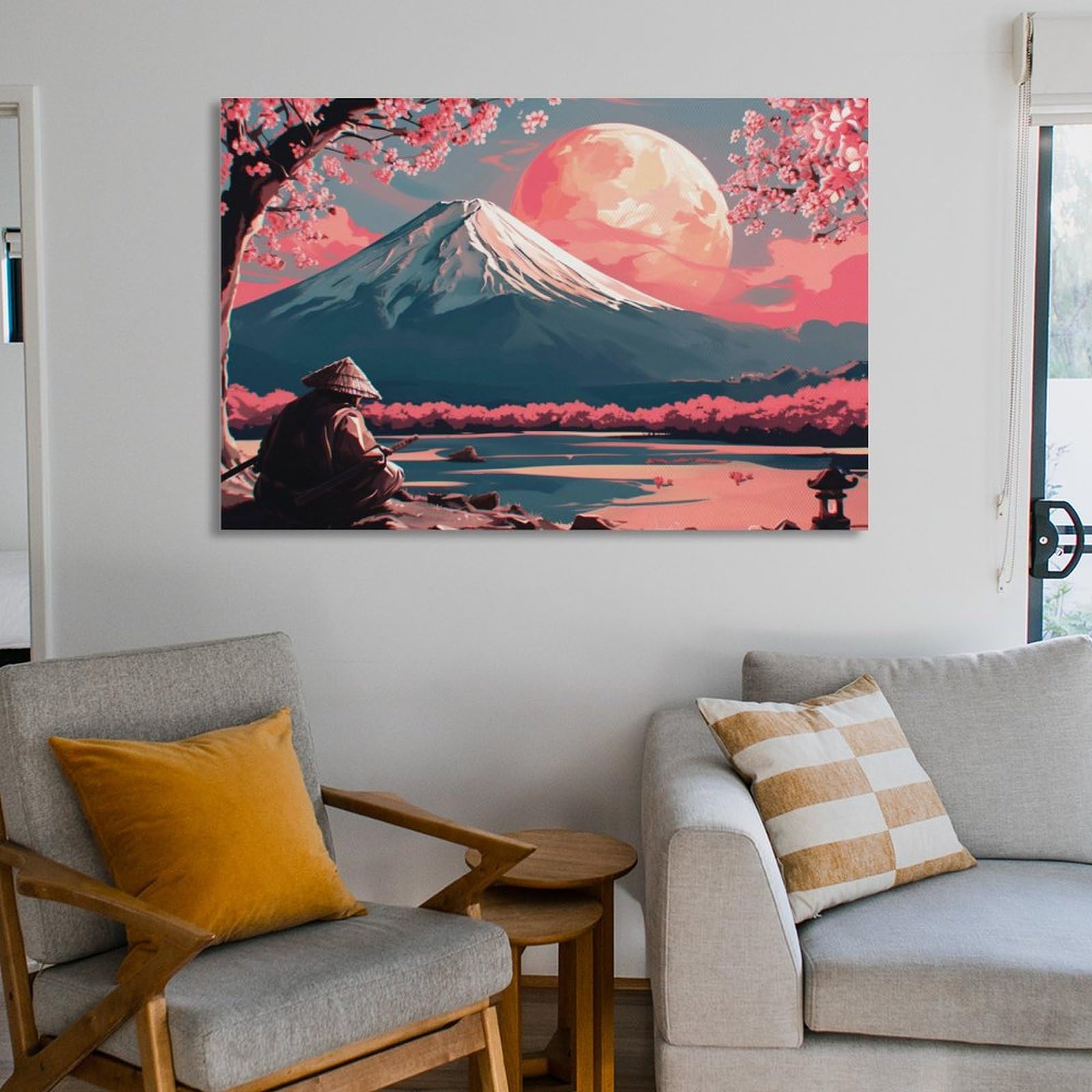 【SALE】PASTELRIB アートポスター（A4サイズ）#7877 Amazon.com: Cherry Blossoms Japanese Samurai Landscape Pink Poster