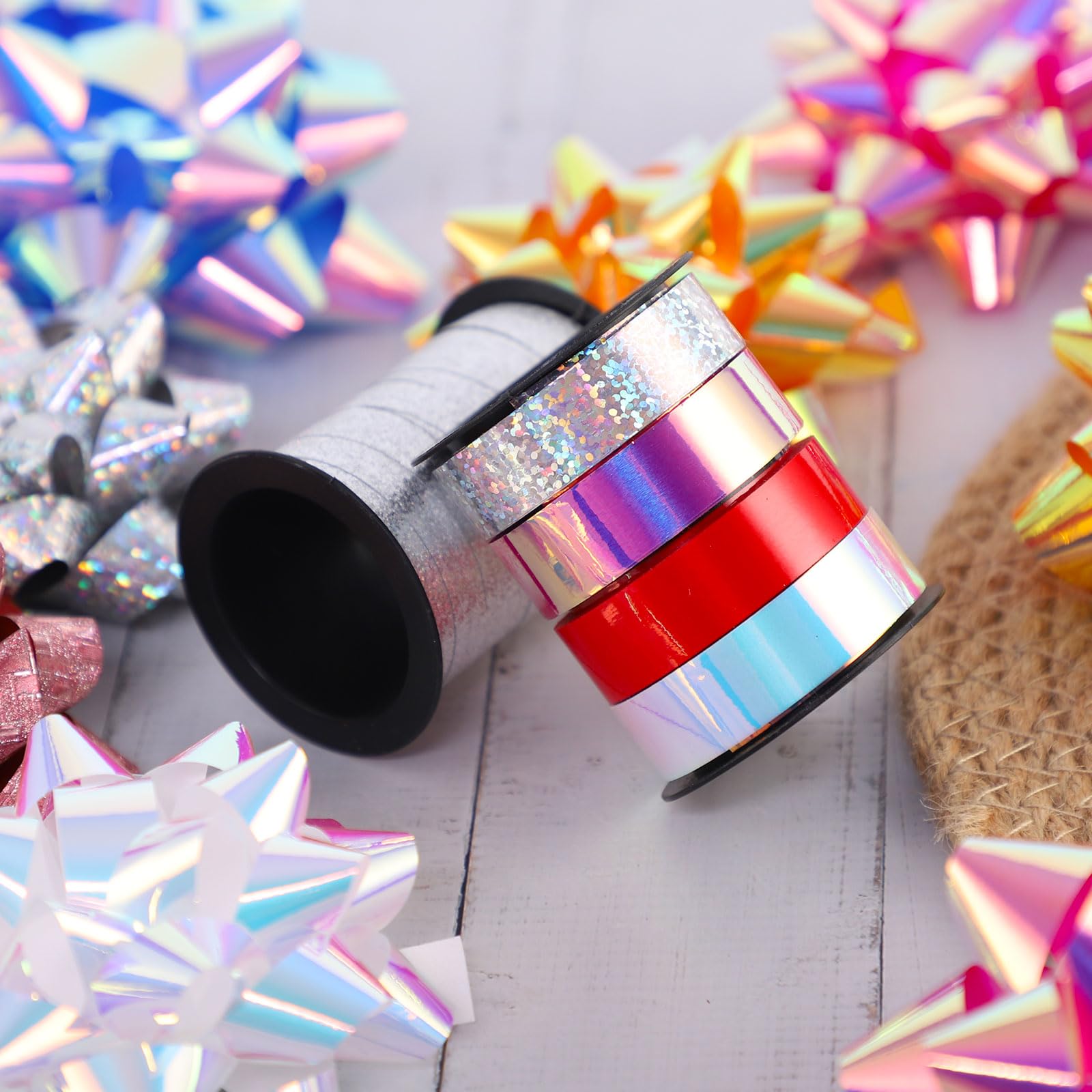 Surtido de 14 lazos de regalo – 12 lazos de regalo multicolor de varios tamaños y 2 cintas rizadas, perfectas para Navidad, vacaciones, cumpleaños, bodas, baby showers, despedidas de soltera, fiestas