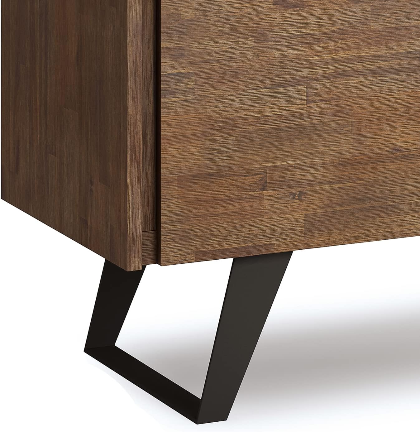 SIMPLIHOME Lowry Solid Acacia 39 inch Storage Cabinet in Rustic Natural Aged Brown (Set of 2) for the Living Room, Entryway and Family Room