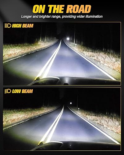 Miniatura 5 de Faros delanteros LED redondos de 5.75 pulgadas, luz de haz sellado de 5-34 pulgadas (H5006) con proyector de anillo de halo blancoámbar compatible