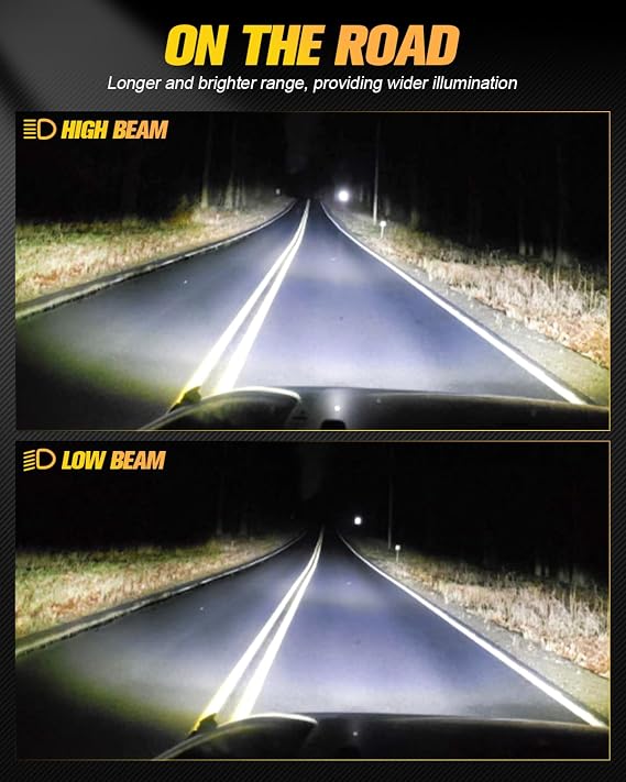 BraveWAY 5.75 Round LED Headlights, 5-3/4 Inch Sealed Beam Headlamp(H5006) with Projector White/Amber Halo Ring