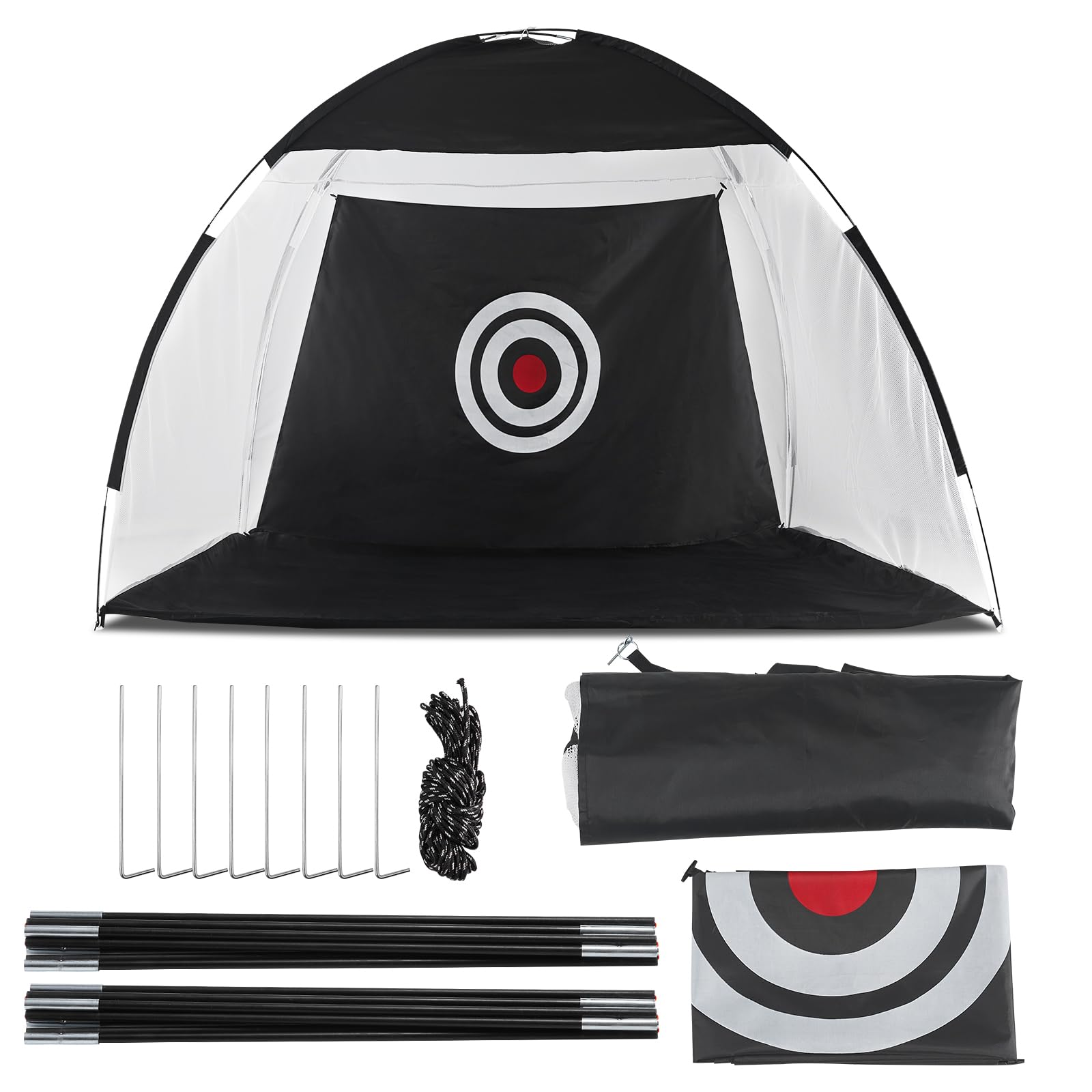 TUKAILAi Red de golf plegable de 10 x 7 pies, red de golf portátil para jardín, interior y exterior, red de práctica de golf para interior, exterior, patio trasero, red de práctica de golf todo en 1